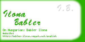 ilona babler business card